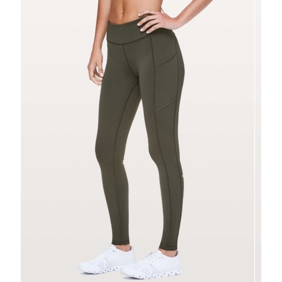 Lululemon Speed Up Tight Full-On Luxtreme 28" Dark Olive Running Leggings Size 4 - Picture 1 of 13